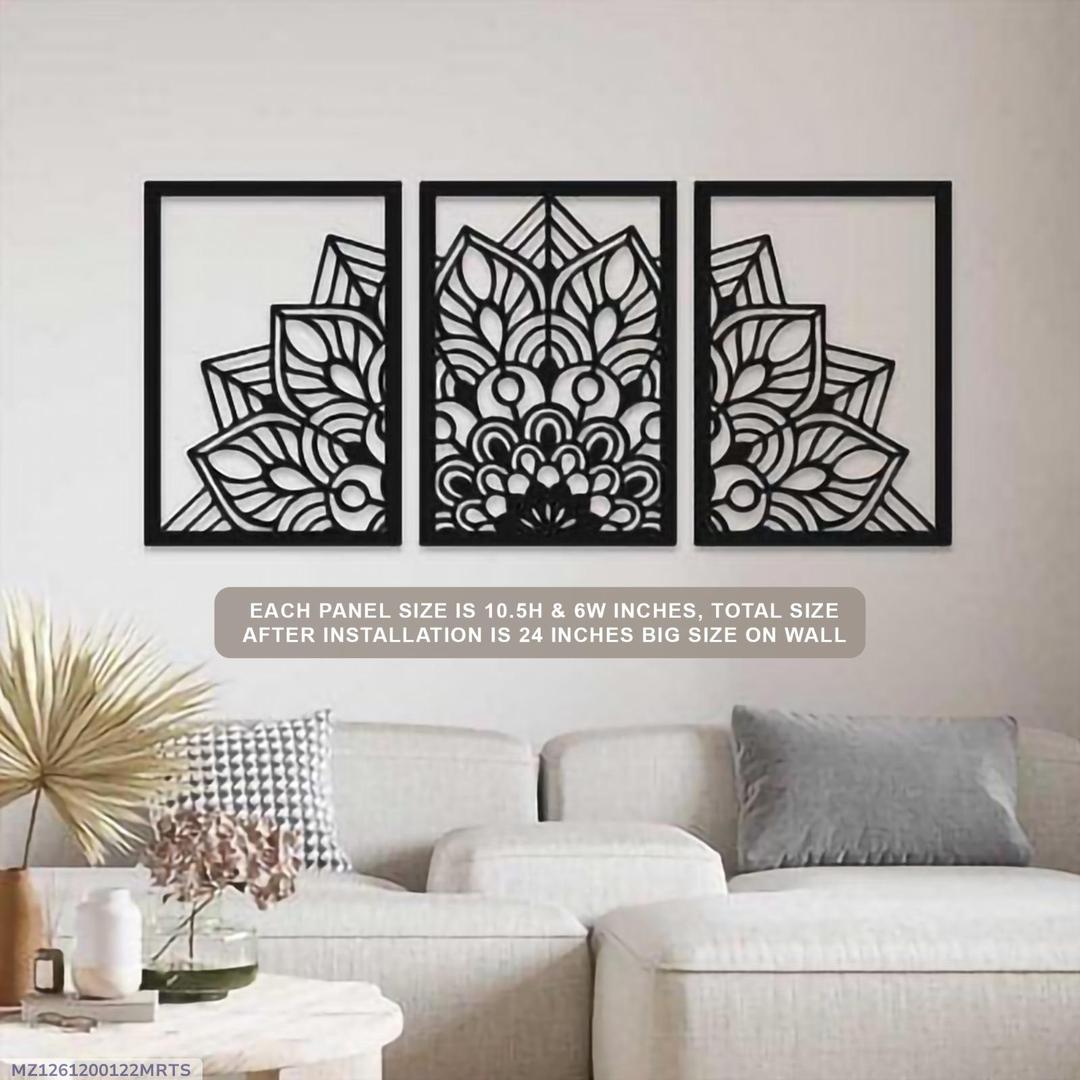 Mandala Flower Design Wooden Wall Art