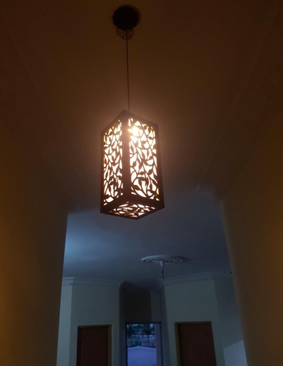 Wooden Pendant Ceiling Hanging Light Lamp