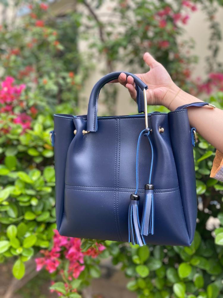 Women's PU Leather Plain Hand Bag Set