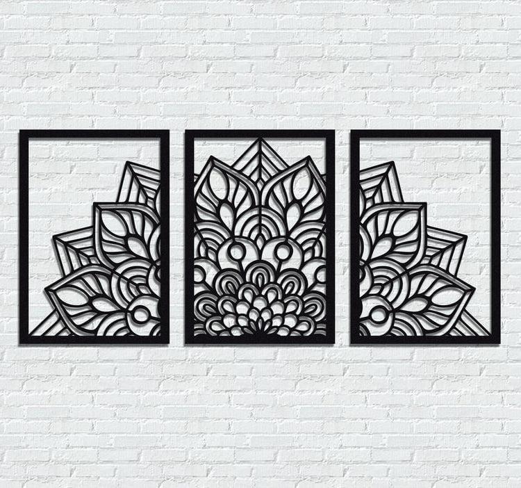 Mandala Flower Design Wooden Wall Art