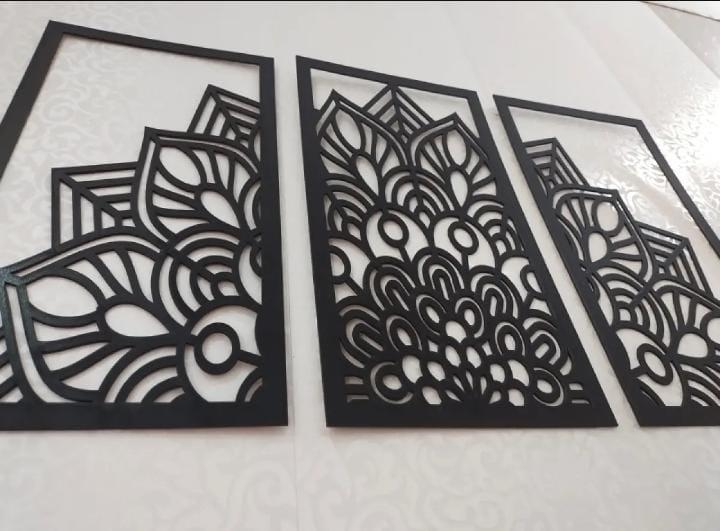 Mandala Flower Design Wooden Wall Art